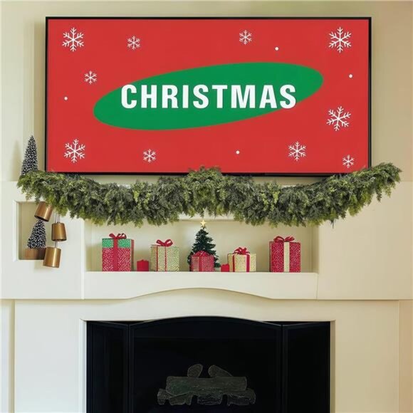 2 Pcs 6FT each, Christmas Garland, Christmas Decorations, Real Touch Cedar - Picture 6 of 7